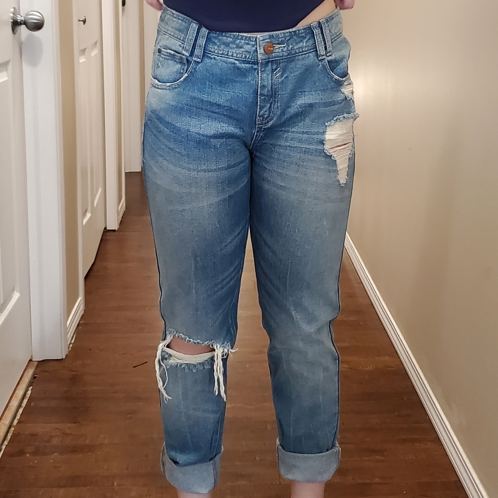 Ripped designer jeans